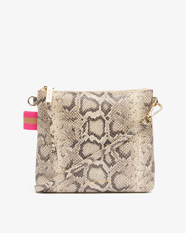 ALEXIS CROSSBODY BAG in Blush Snake by ARLINGTON MILNE