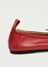 ROSALIND RED LEATHER BALLET FLAT - Darling & Domain
