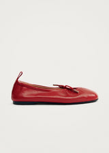 ROSALIND RED LEATHER BALLET FLAT - Darling & Domain
