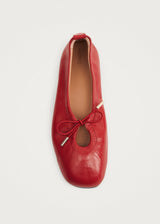 ROSALIND RED LEATHER BALLET FLAT - Darling & Domain