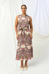 Amelia Midi Dress in Border Paisley by Kachel