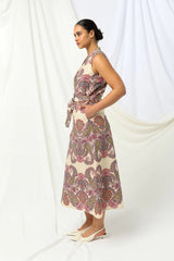 Amelia Midi Dress in Border Paisley by Kachel
