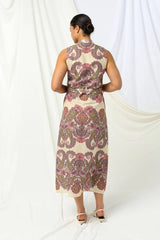 Amelia Midi Dress in Border Paisley by Kachel
