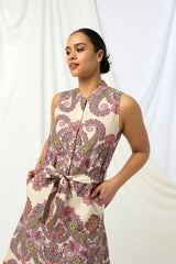Amelia Midi Dress in Border Paisley by Kachel