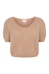 LOLANDA SHORT SLEEVE KNIT | Medium Brown