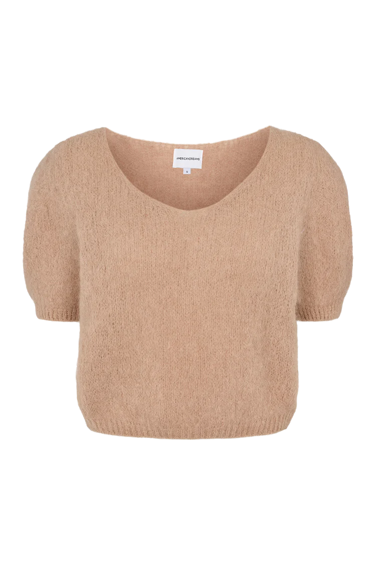 LOLANDA SHORT SLEEVE KNIT | Medium Brown