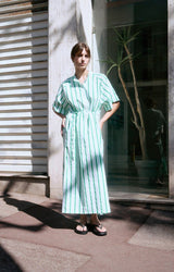 ZATYBAY DRESS ZAT14A | Neon Lagoon Stripes