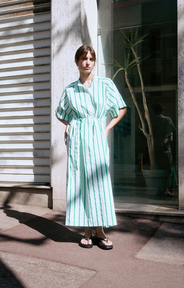 ZATYBAY DRESS ZAT14A | Neon Lagoon Stripes