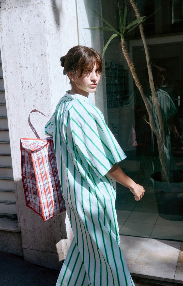 ZATYBAY DRESS ZAT14A | Neon Lagoon Stripes