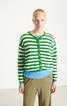 VITOW CARDIGAN VITO19E | Clover Striped White - Darling & Domain