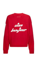 CIAO BONJOUR SWEATSHIRT in Cherry by Araminta James