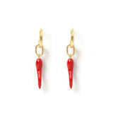 CORNICELLO RED CHARM EARRINGS