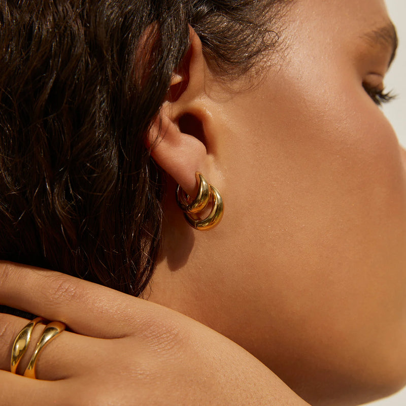 MAX GOLD EARRINGS | Midi 14mm