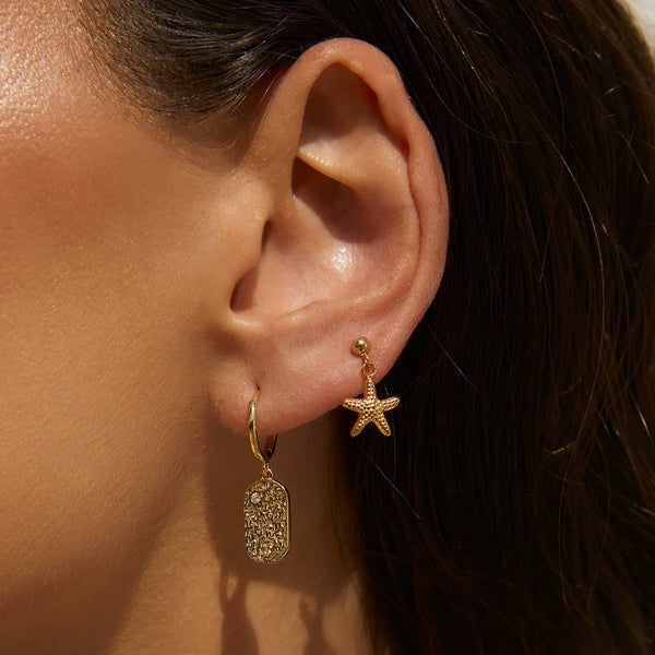 MENDOZA GOLD HUGGIE EARRINGS