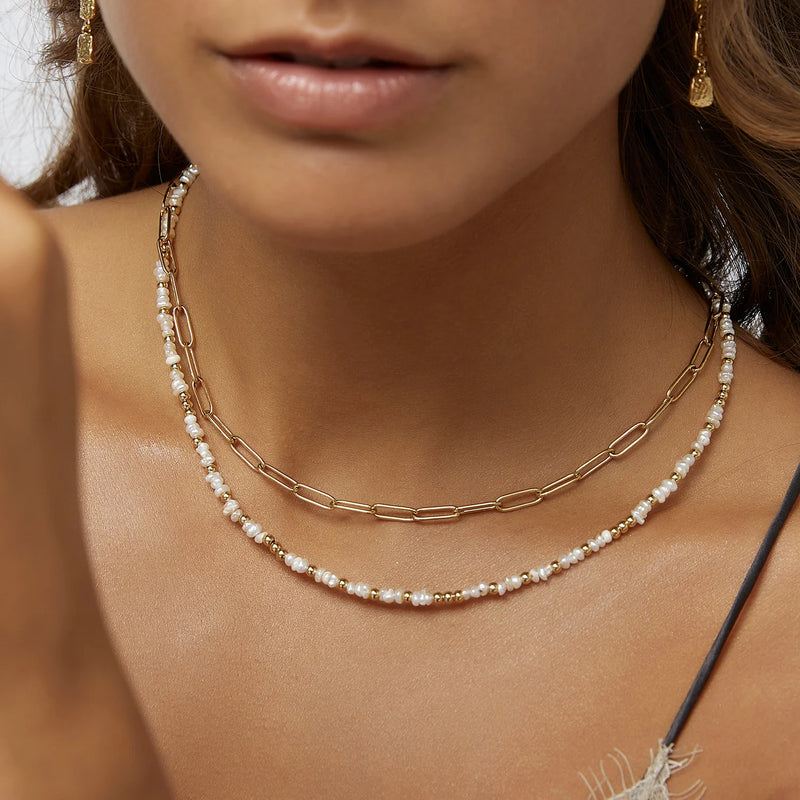 VALENCIA GOLD STACKING CHAIN | Short