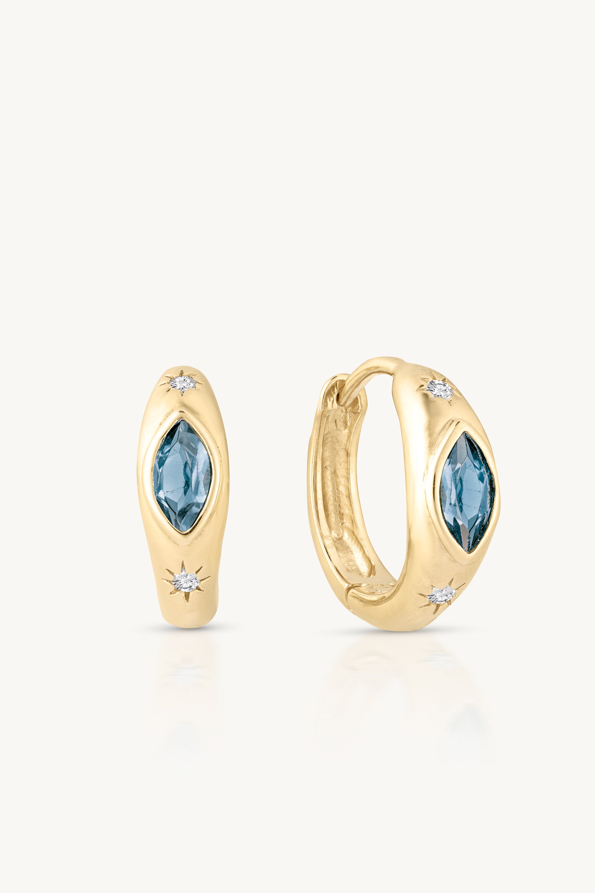 ASTERIA TOPAZ HOOPS in Gold by ToniMay