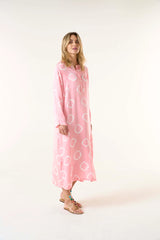 LLEW MAXI DRESS in Flamingo Cupro Pink from Oneseason