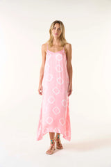 LLEW SLIP DRESS in Flamingo Cupro Pink from Oneseason