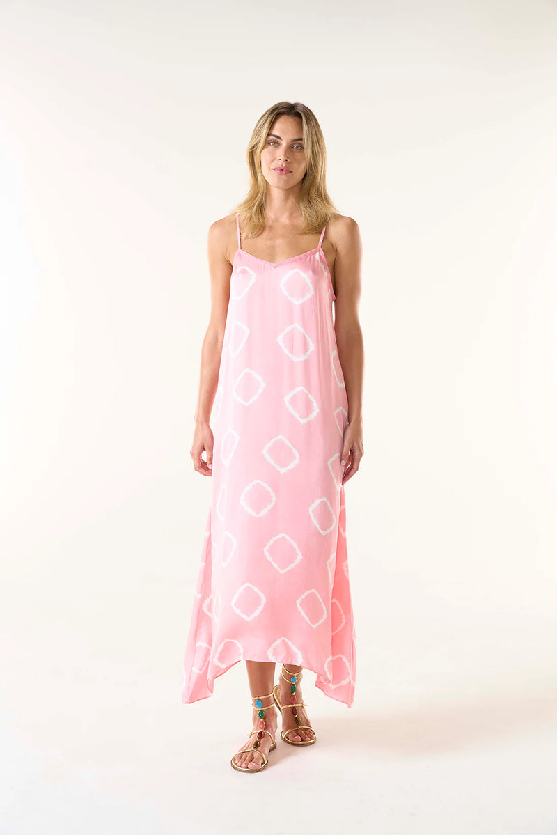 LLEW SLIP DRESS in Flamingo Cupro Pink from Oneseason