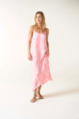 LLEW SLIP DRESS in Flamingo Cupro Pink from Oneseason