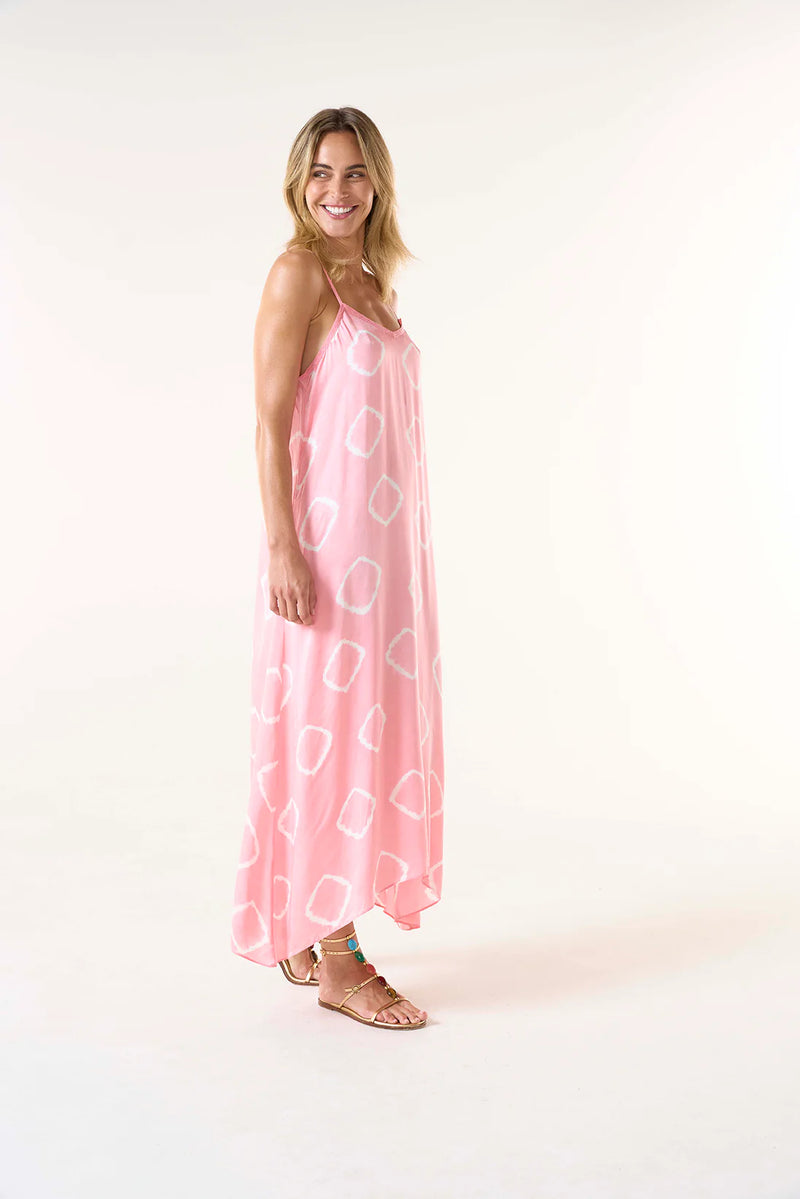 LLEW SLIP DRESS in Flamingo Cupro Pink from Oneseason