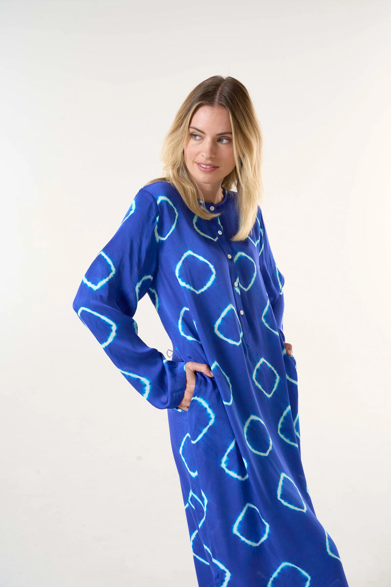 LLEW MAXI DRESS in Atlas Royal Cupro from Oneseason