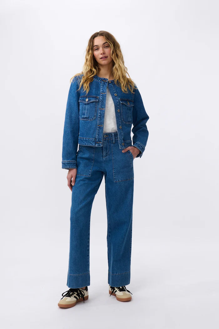 AUDREY JACKET in 90s Blue from Kireina