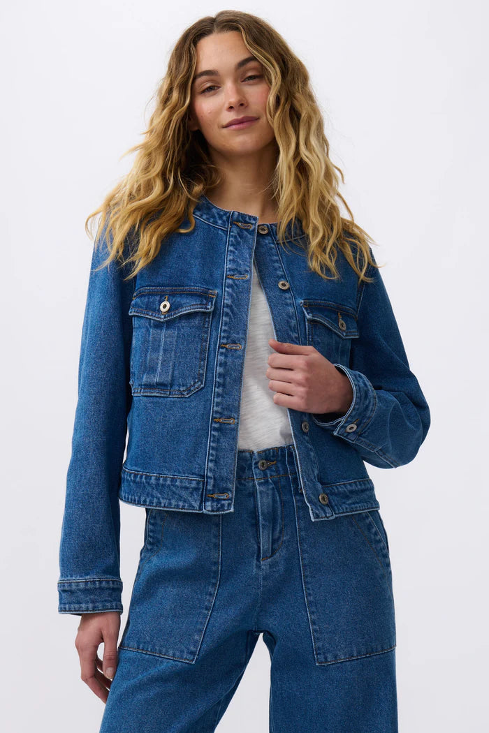 AUDREY JACKET in 90s Blue from Kireina