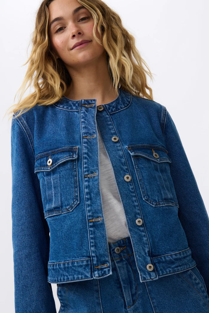 AUDREY JACKET in 90s Blue from Kireina