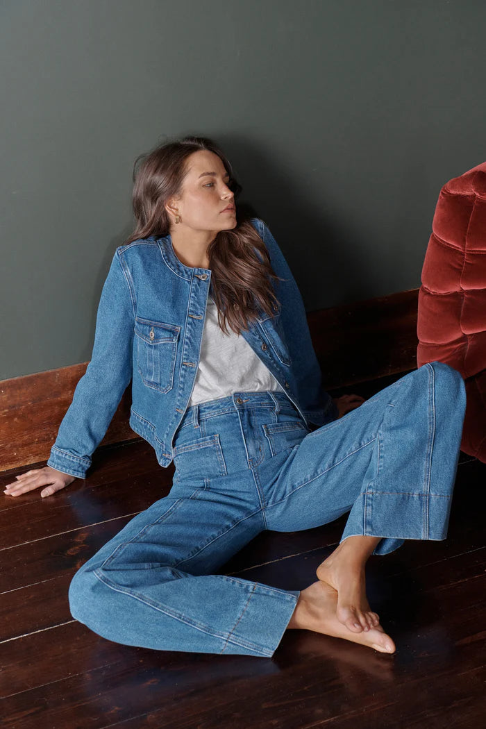 AUDREY JACKET in 90s Blue from Kireina