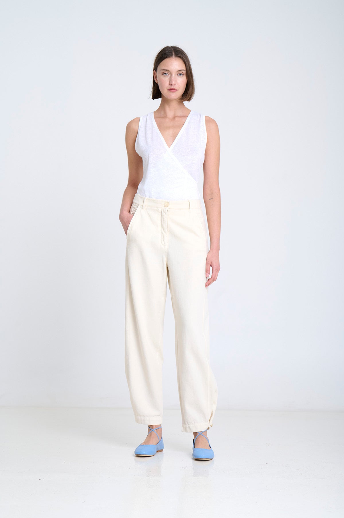 BARREL PANT in Ecru by Sita Murt