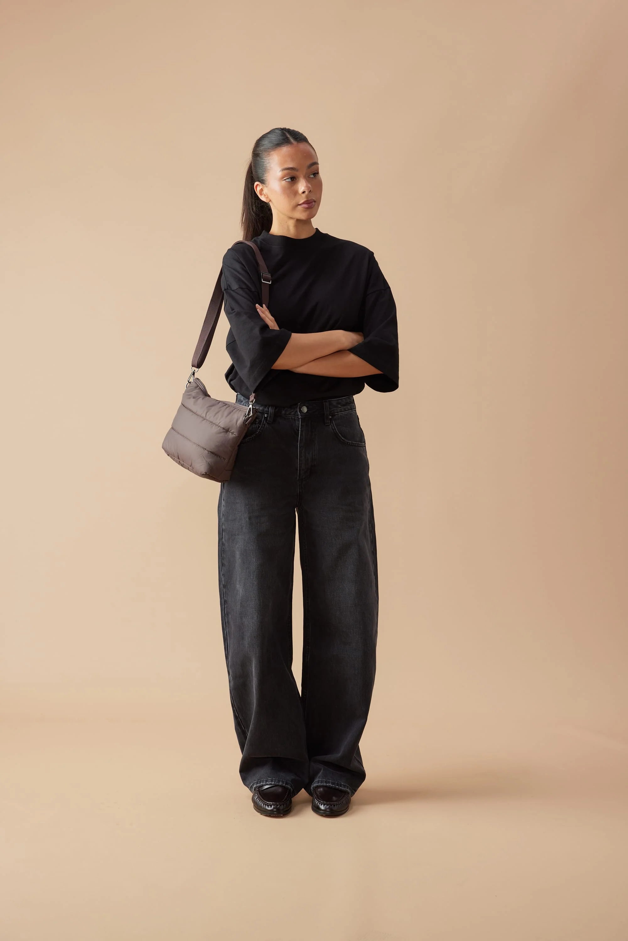 CLOUD STASH BASE CROSSBODY BAG in Chocolate by Base Supply