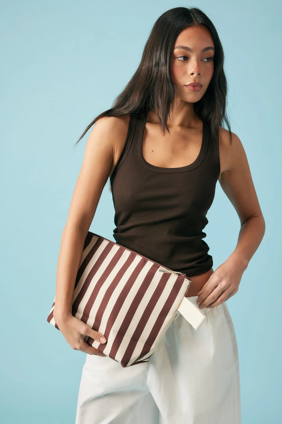 WET BASE MIDI in Cocoa Stripe by Base Supply