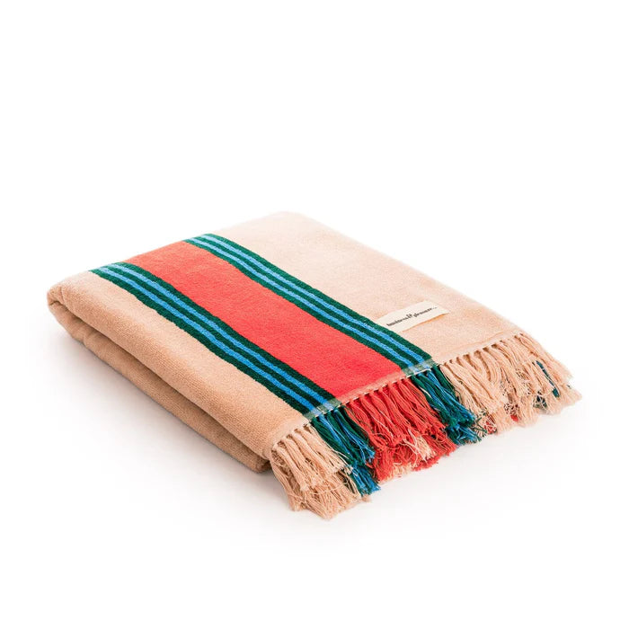 THE BEACH TOWEL in Monaco Bistro Dusty Pink Stripe from Business & Pleasure Co