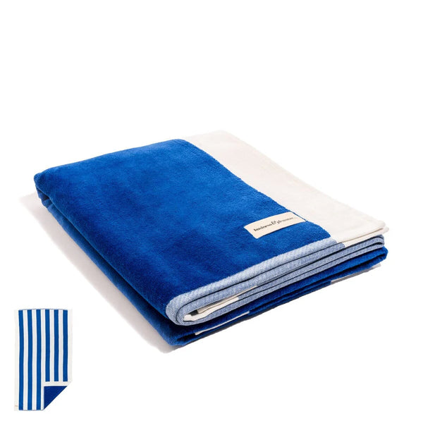 THE BEACH TOWEL in Crew Mediterranean Blue Stripe from Business & Pleasure Co
