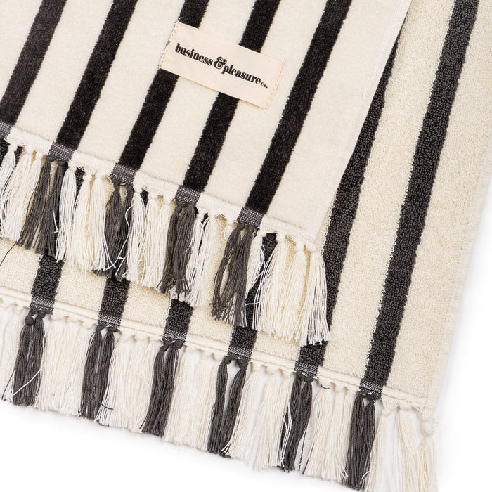 THE BEACH TOWEL in Monaco Black Stripe from Business & Pleasure Co