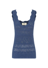 Mos The Label Bruna knit tank top in harbour blue