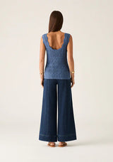 Mos The Label Bruna knit tank top in harbour blue