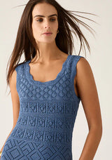 Mos The Label Bruna knit tank top in harbour blue