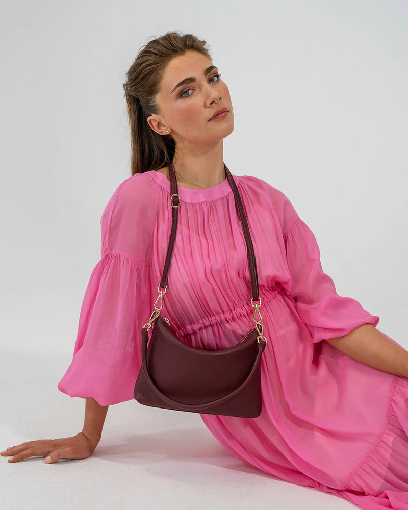 BABY SOPHIE BAG | Burgundy Pebble