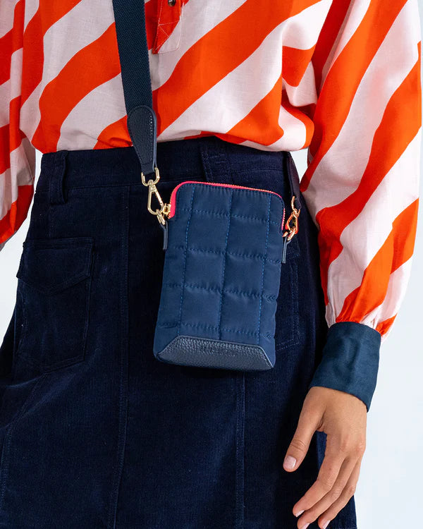 BAKER PHONE BAG in French Navy by Elms and King
