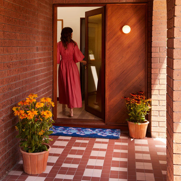 LONG DOOR MAT | Pansy Blue