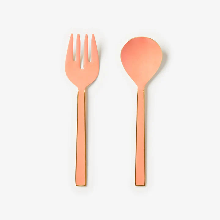 ENAMEL SALAD SERVER | Peach