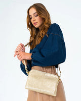 BOWERY WALLET in Light Gold Crinkle by Elms and King