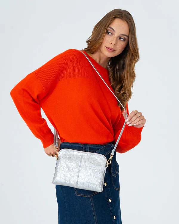 BOWERY WALLET in Silver Crinkle by Elms and King