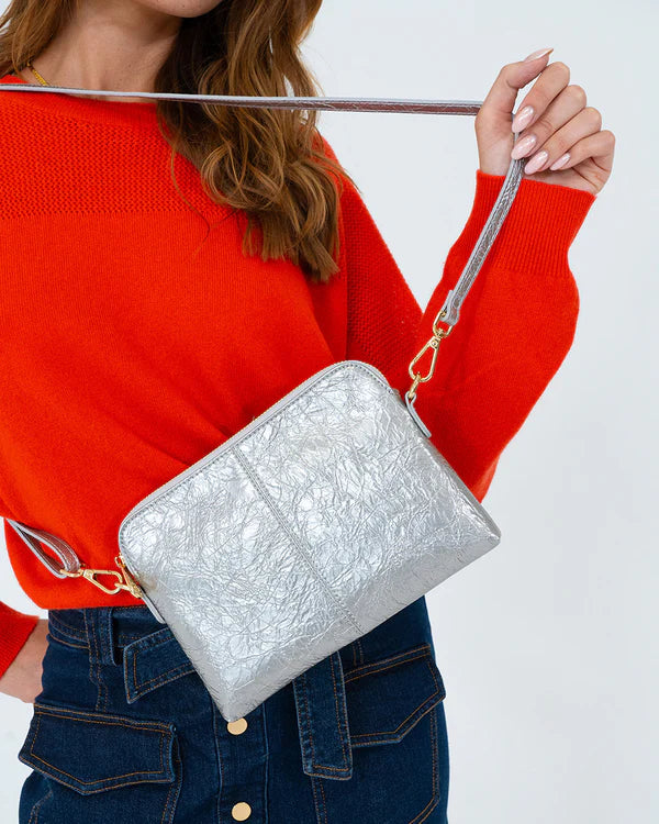 BOWERY WALLET in Silver Crinkle by Elms and King