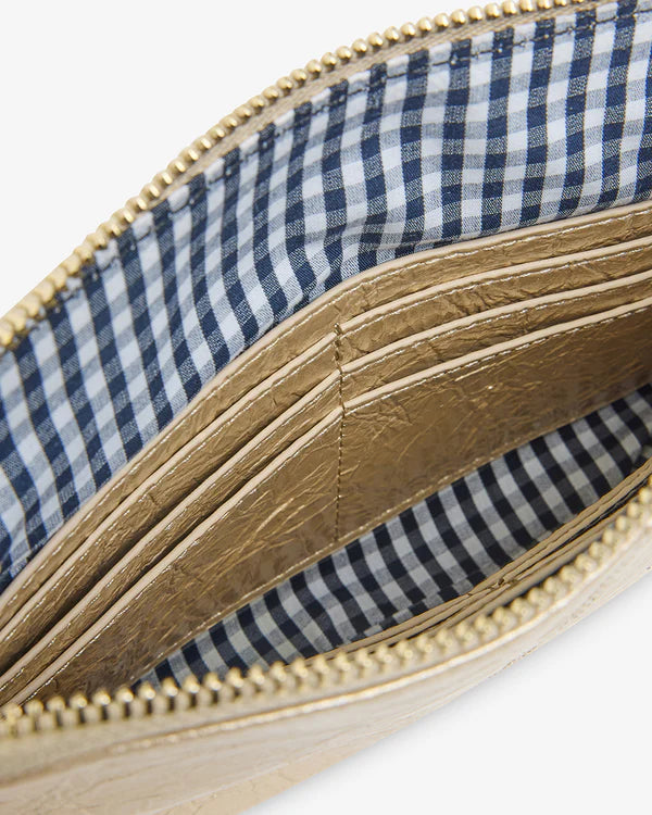 BOWERY WALLET in Light Gold Crinkle by Elms and King