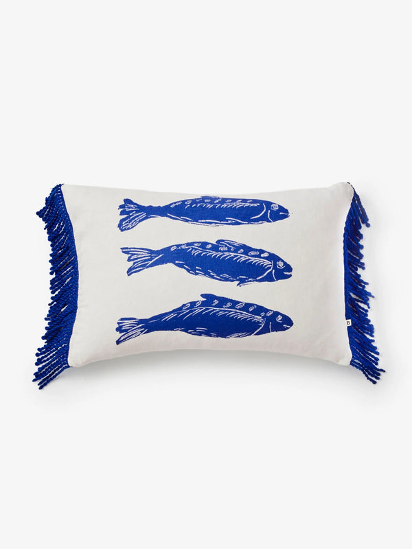 SARDINES BLUE CUSHION - 60cm x 40cm from Bonnie and Neil