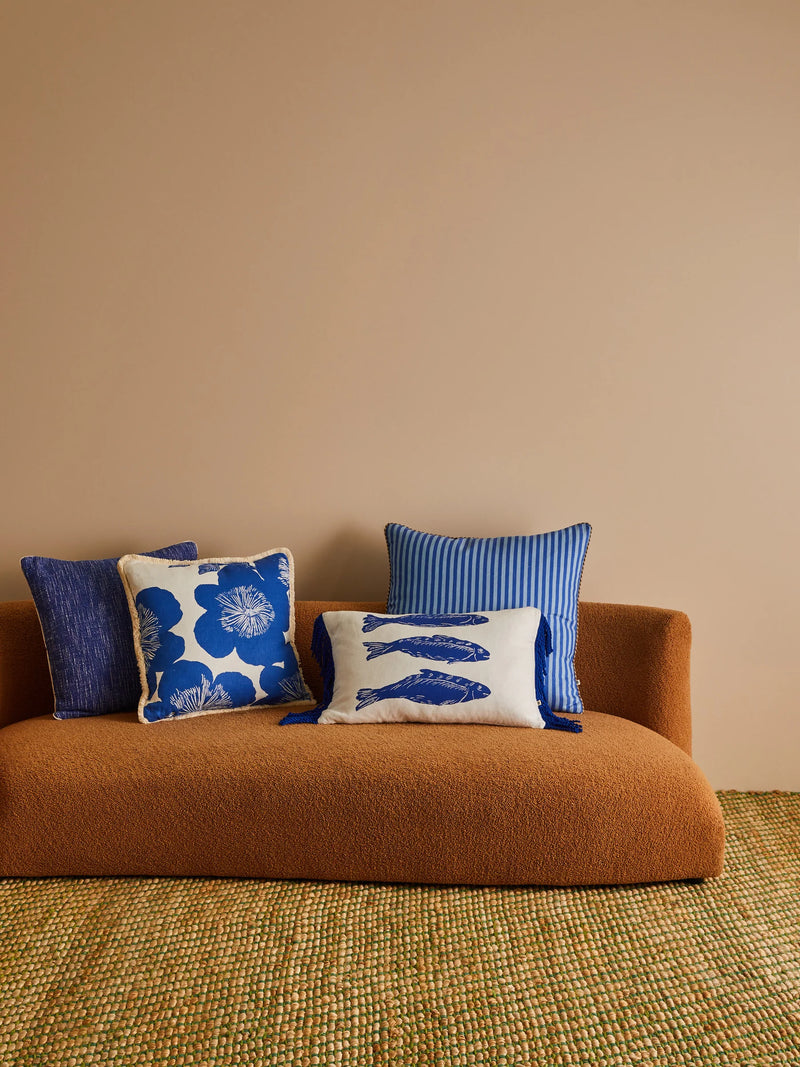 SARDINES BLUE CUSHION - 60cm x 40cm from Bonnie and Neil