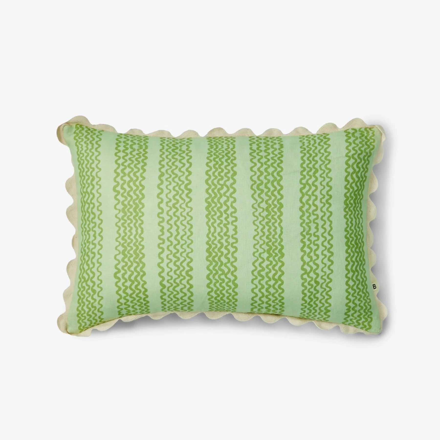 MINI WAVES MINT LINEN CUSHION - 60cm x 40cm from Bonnie and Neil